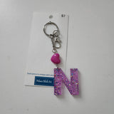 Initial Resin Keychains- Letter N
