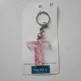 Initial Resin Keychains- Letter T