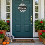 Rustic handmade wooden Welcome sign with rope hanger for porch or entryway