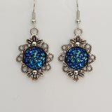 Druzy flower earrings with 12mm center on stainless steel hooks