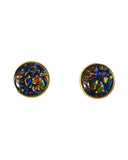 Limited edition 12mm dichroic stud earrings sealed in resin on stainless steel posts