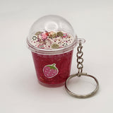 Faux drink resin keychain with domed lid and faux frosting