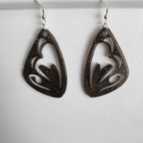 Large resin butterfly wing dangle earrings with stainless steel hooks, unique colors and glitter