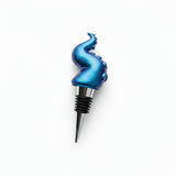 Color-shifting tentacle wine stopper with stainless-steel base, handcrafted