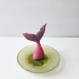 Handmade resin mermaid jewelry dish with tail ring holder by Blue Bourbon Designs