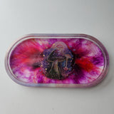 Handmade pink and purple oval resin trinket tray by Blue Bourbon Designs