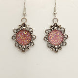 Druzy flower earrings with 12mm center on stainless steel hooks
