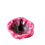 Handmade red and green resin hibiscus flower ring holder by Blue Bourbon Designs