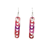 Resin dangle heart earrings on stainless steel hooks in multiple colors