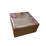Unique handmade resin-topped square jewelry box by Blue Bourbon Designs