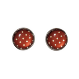  Polka-dot stud earrings on stainless steel posts in multiple colors