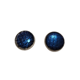 Mermaid scale and dragon scale stud earrings on silver stainless steel posts