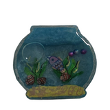 Oil-filled shaker-style resin phone grip with moving fish, handmade and unique