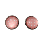  Polka-dot stud earrings on stainless steel posts in multiple colors