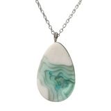 Multi-depth resin island pendant with layered land and water design