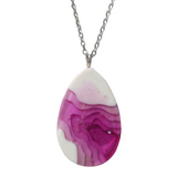 Multi-depth resin island pendant with layered land and water design