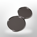 Open resin compact mirror showing magnifying and regular mirrors.