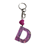 Initial Resin Keychains- Letter D