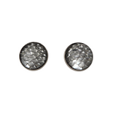 Mermaid scale and dragon scale stud earrings on silver stainless steel posts